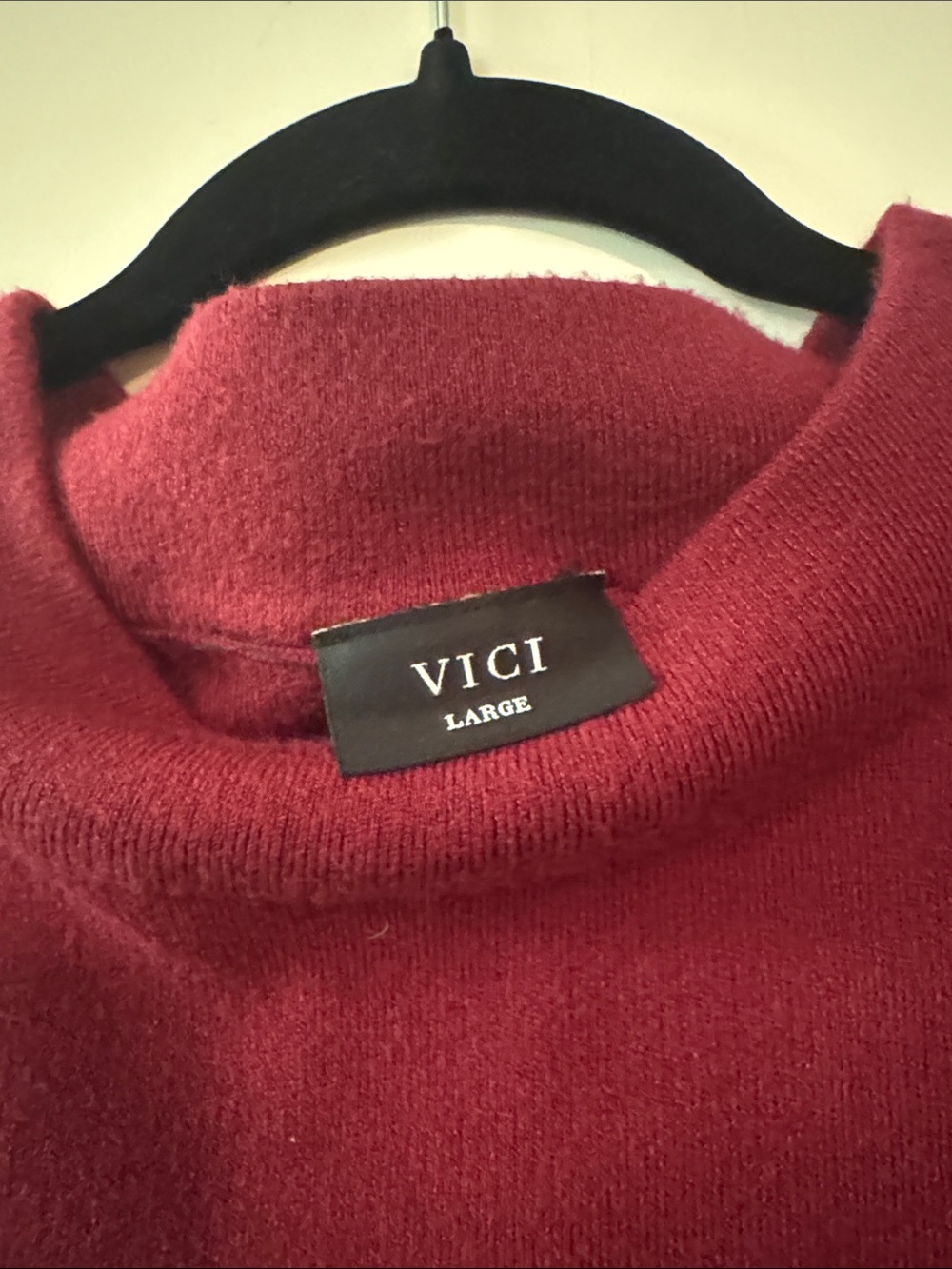 Vici Burgundy Cowl Neck Belted Sweater Dress, L, New no tags - Picture 2 of 3